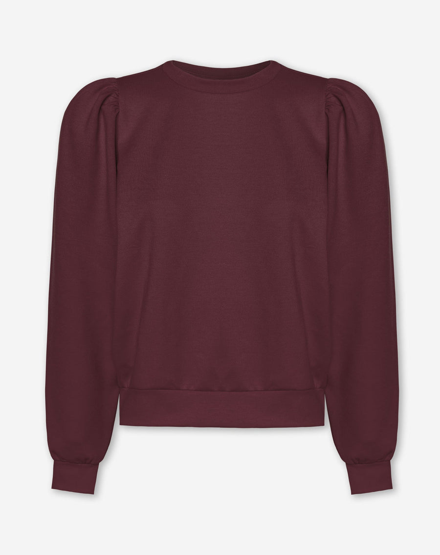 SCUBA PUFF SLEEVE SWEATER WIJNROOD