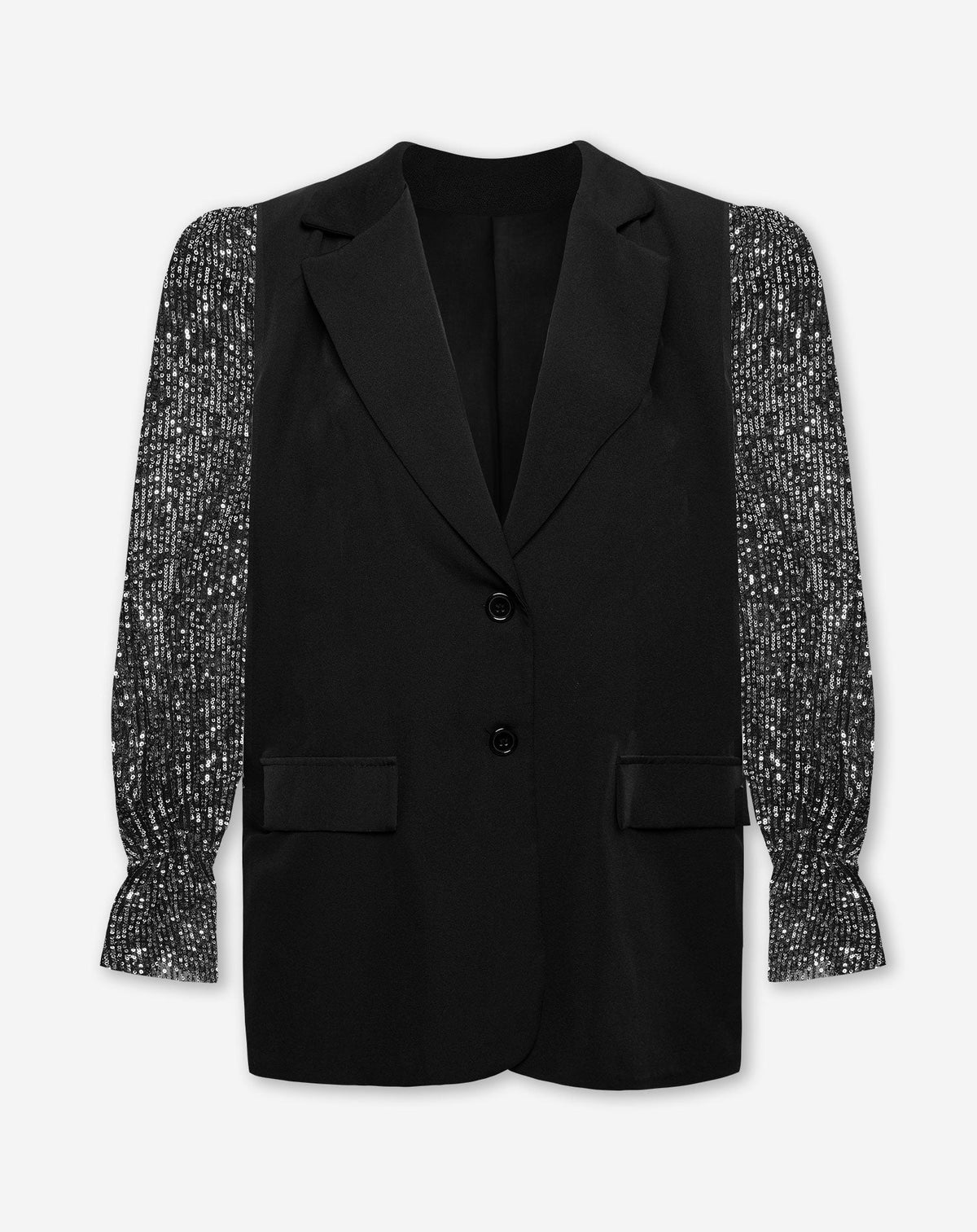 GRACE SEQUINS SLEEVE BLAZER ZILVER