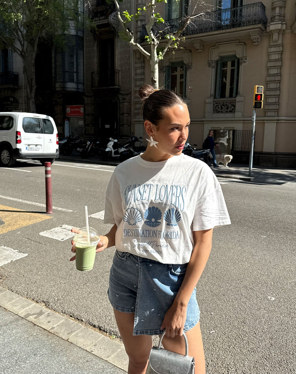HEART DENIM SKORT BLAUW