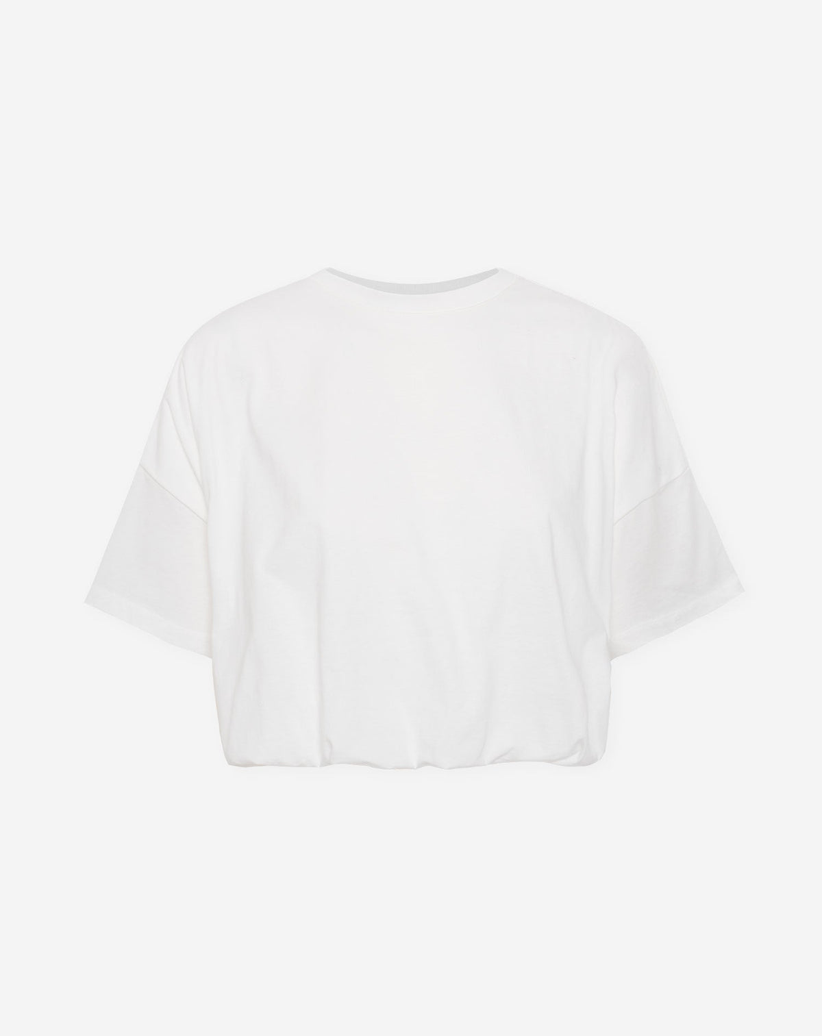 CROPPED BUBBLE HEM TEE CRÈME