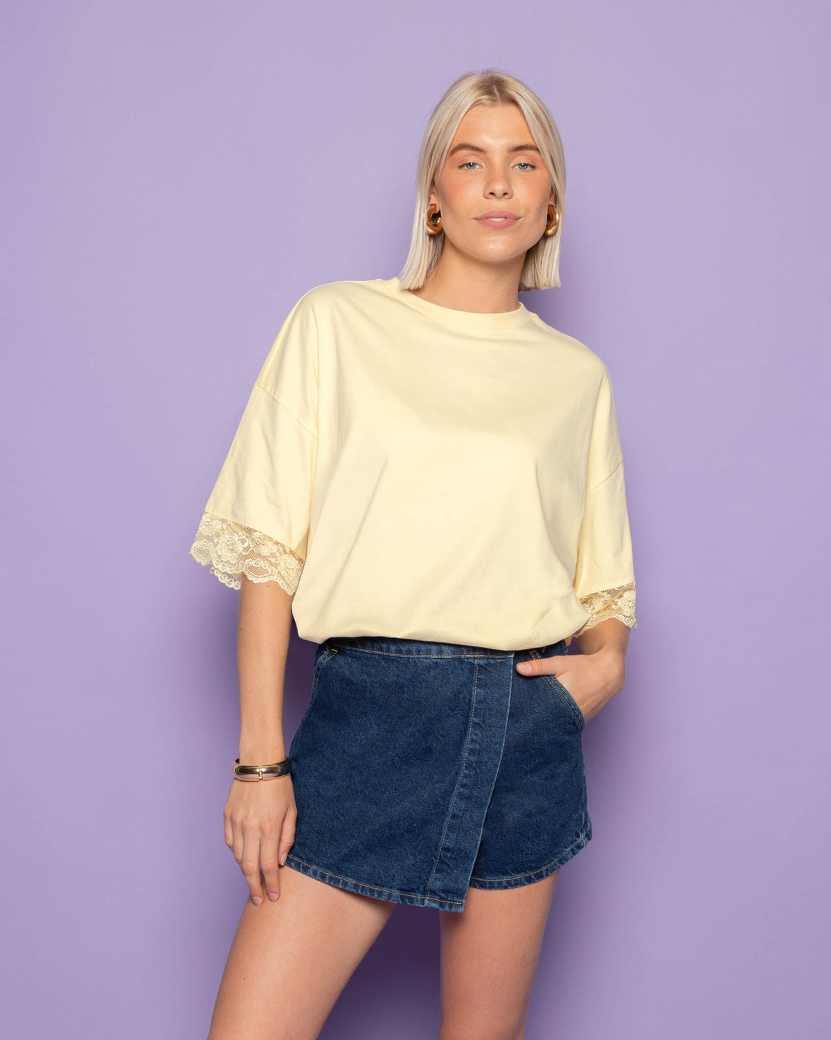 NORE DENIM SKORT DONKERBLAUW