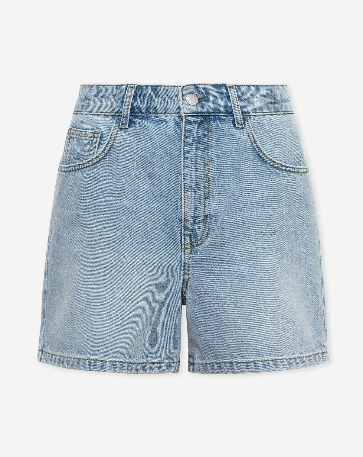 MOM DENIM SHORT LICHTBLAUW