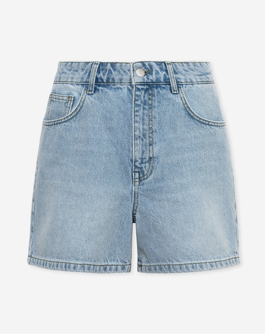 MOM DENIM SHORT LICHTBLAUW