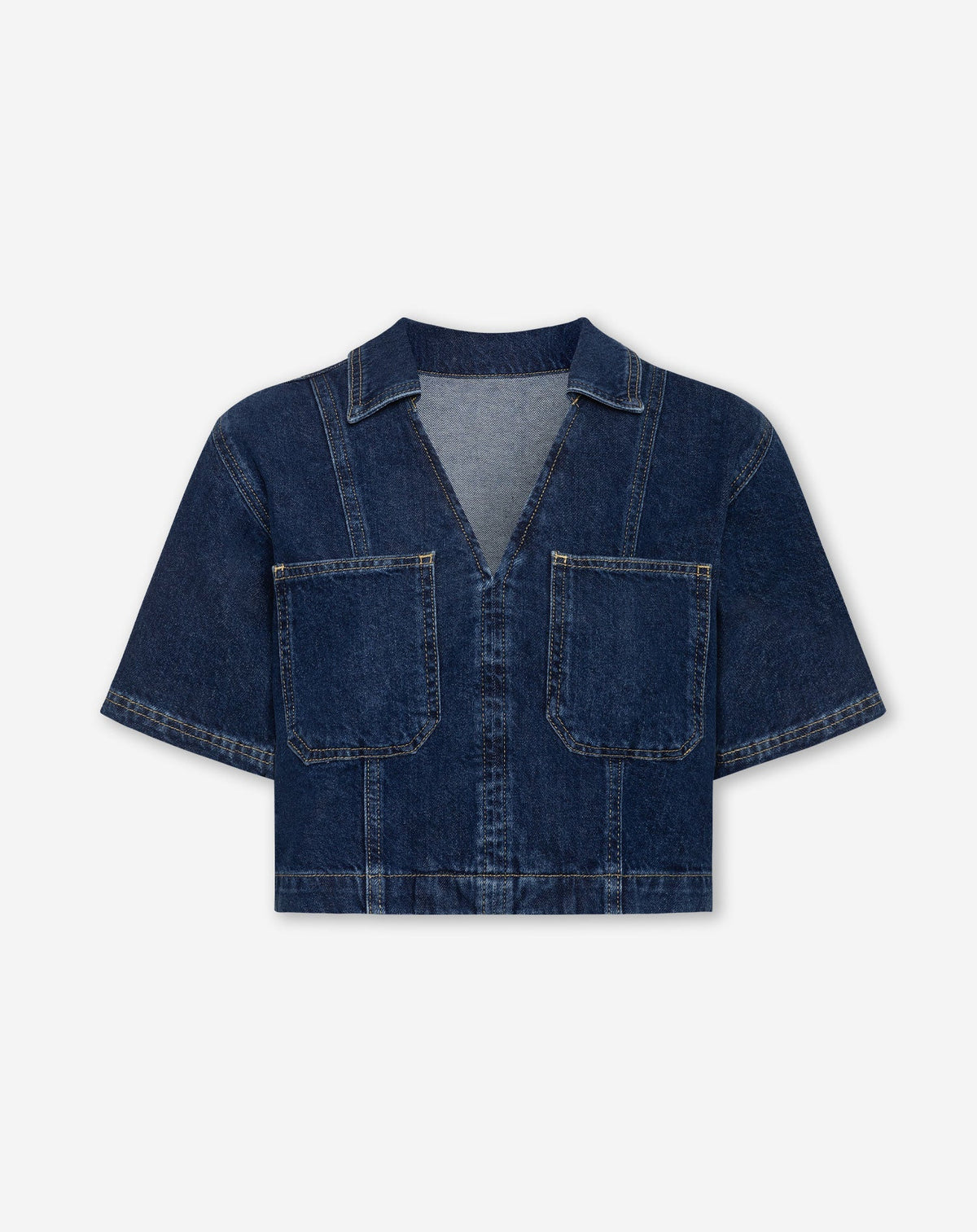 NORE DENIM TOP DONKERBLAUW