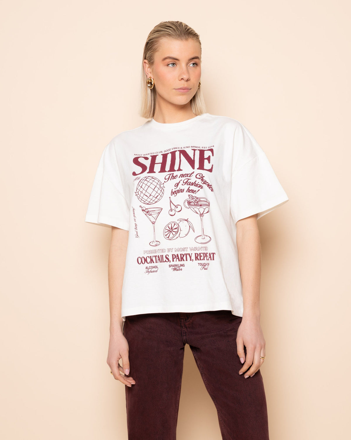 COLORED STRAIGHT LEG JEANS BURGUNDY