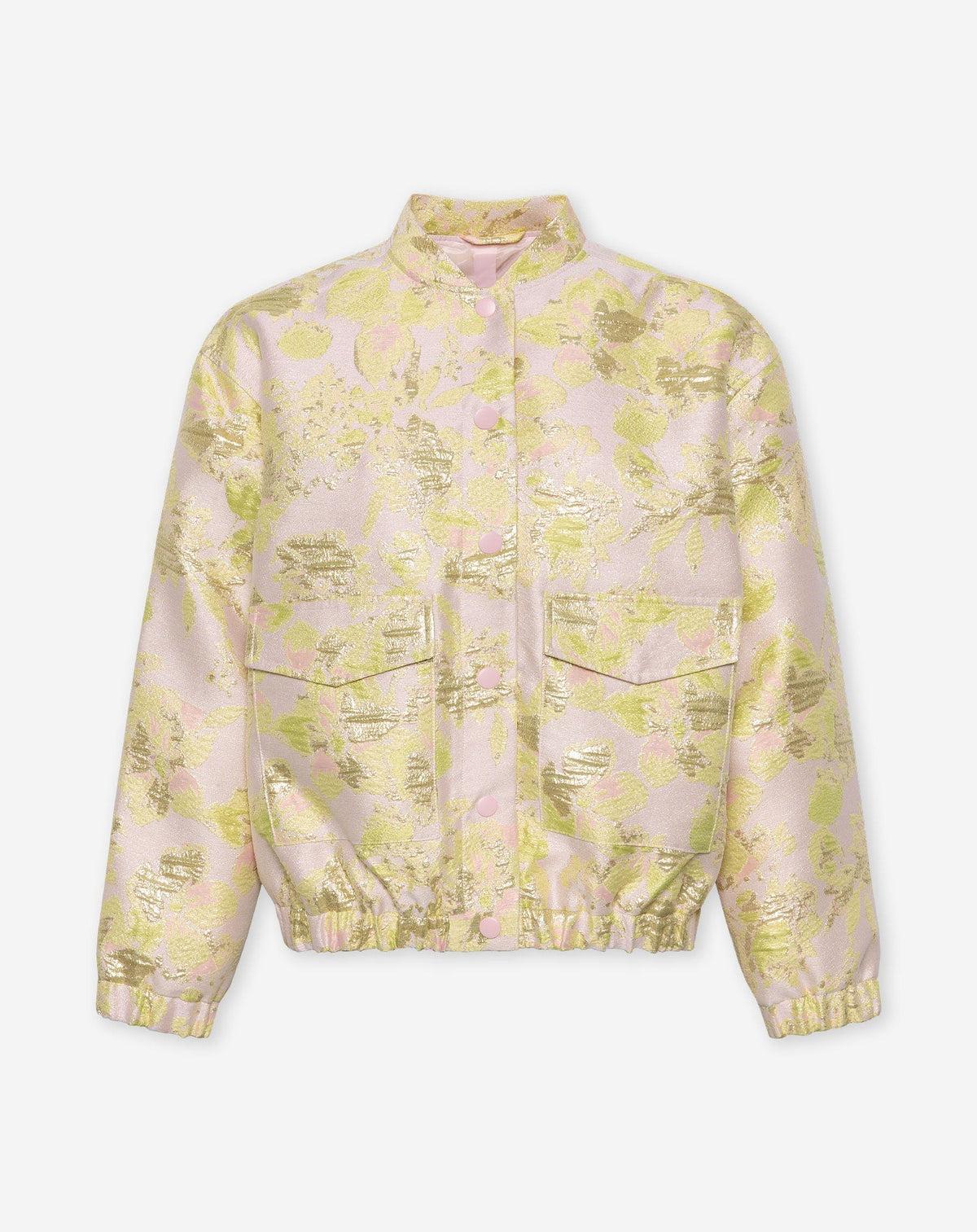 FLOWER JACQUARD BOMBER LICHTGEEL