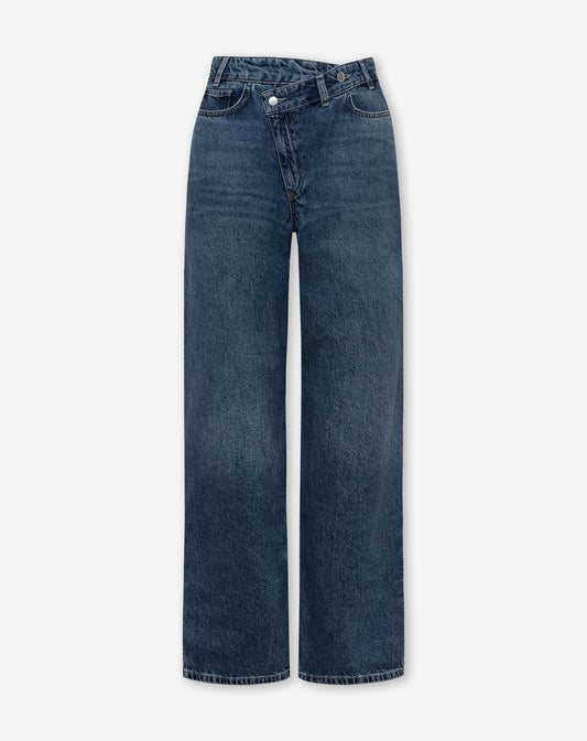 CROSSOVER WIDE LEG JEANS DONKER BLAUW