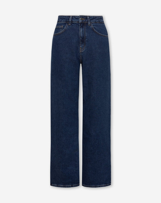 COMFORT WIDE LEG JEANS DONKERBLAUW