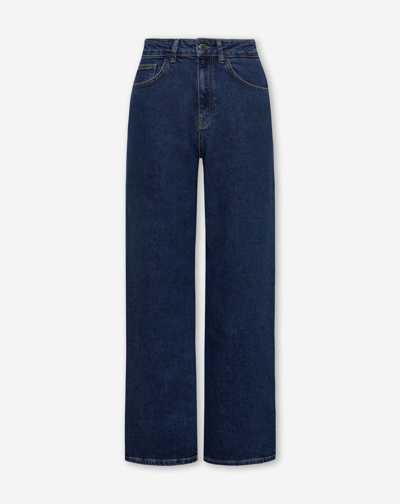 COMFORT WIDE LEG JEANS DONKERBLAUW