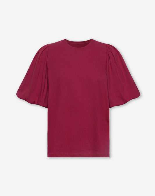 PUFF SLEEVE TEE CRANBERRY