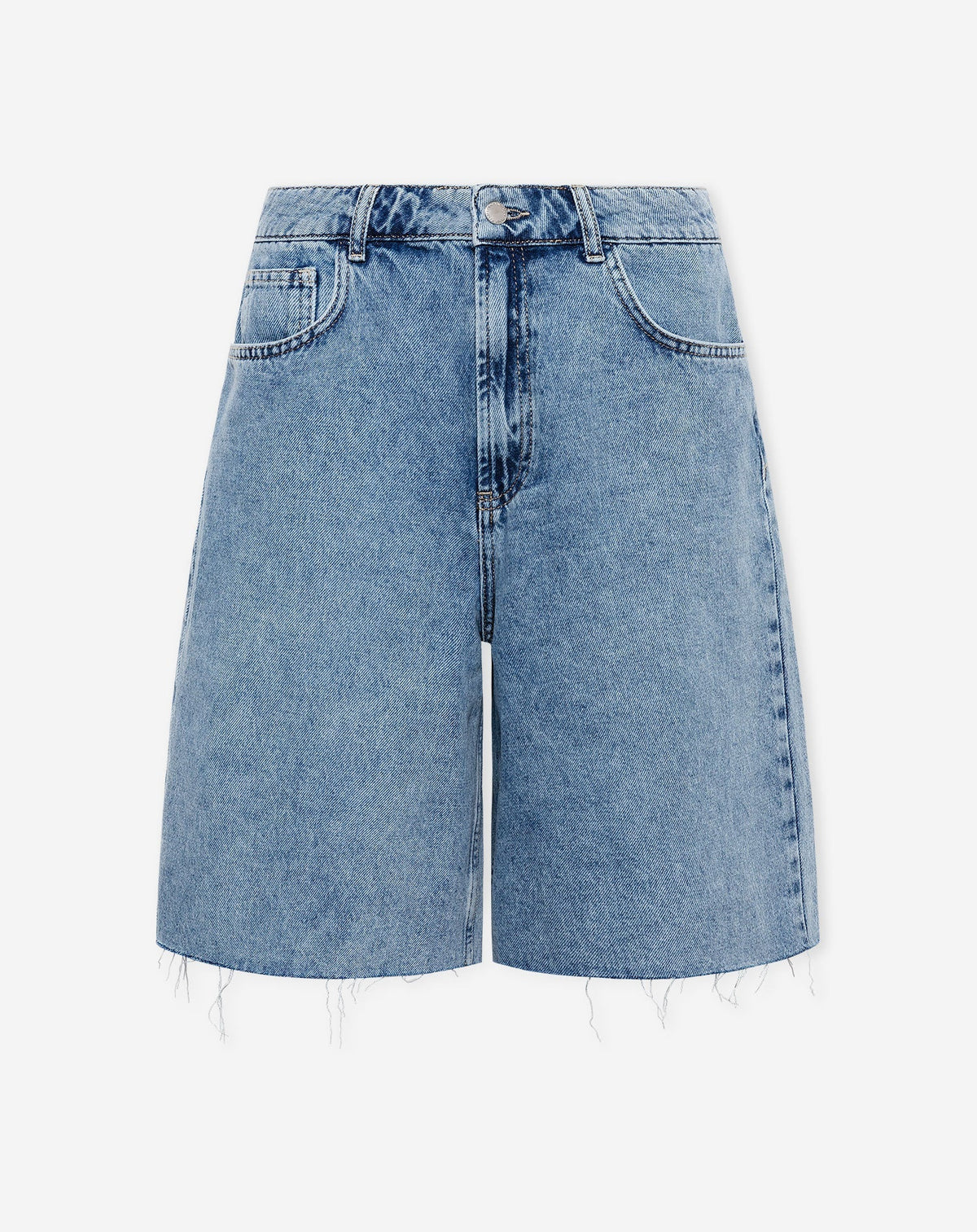 BAGGY DENIM JORT MID BLAUW
