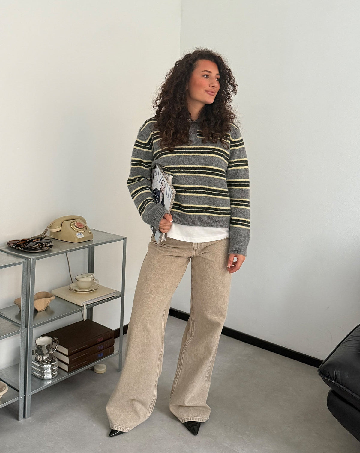 SIERRA WIDE LEG JEANS BEIGE
