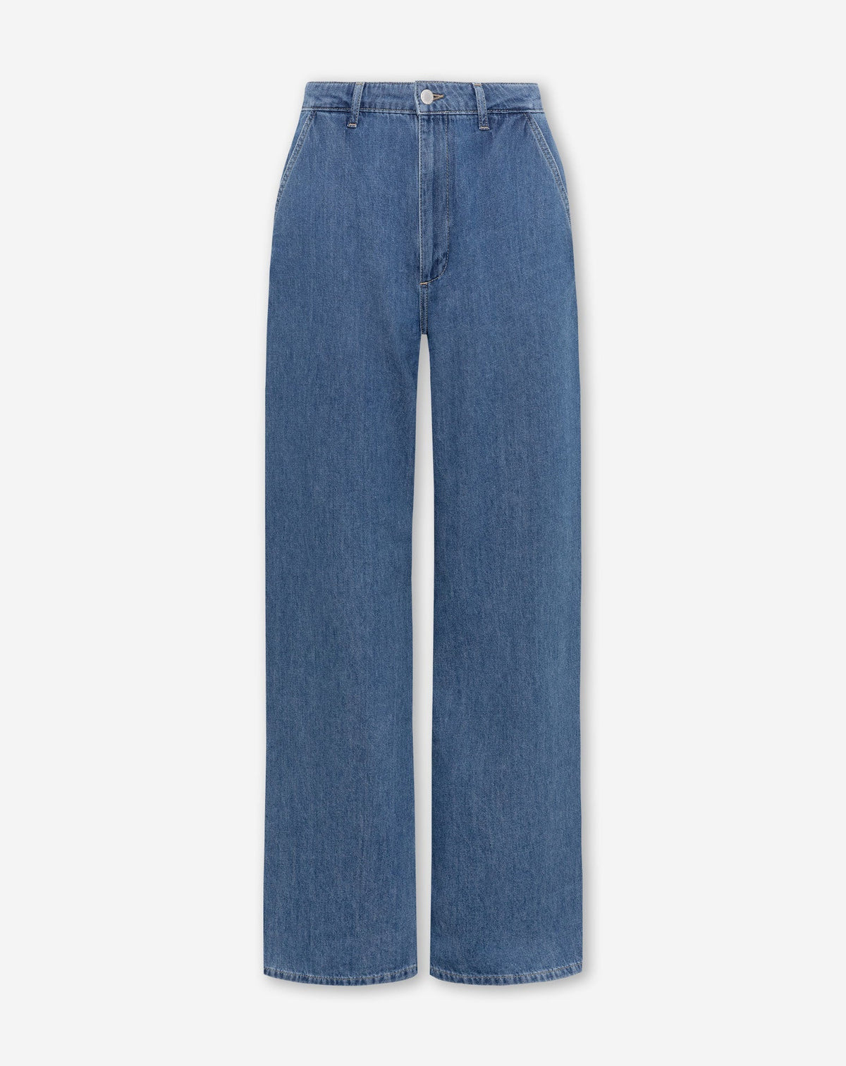FLOWY DENIM WIDE LEG JEANS MID BLAUW