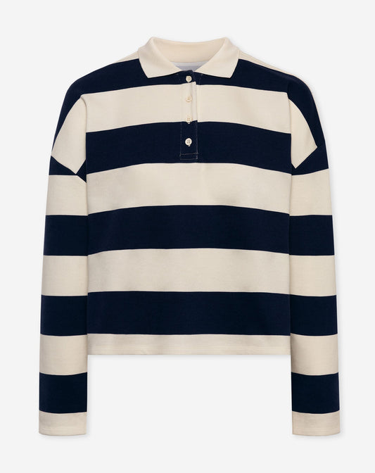 STRIPED SWEATER POLO MARINEBLAUW