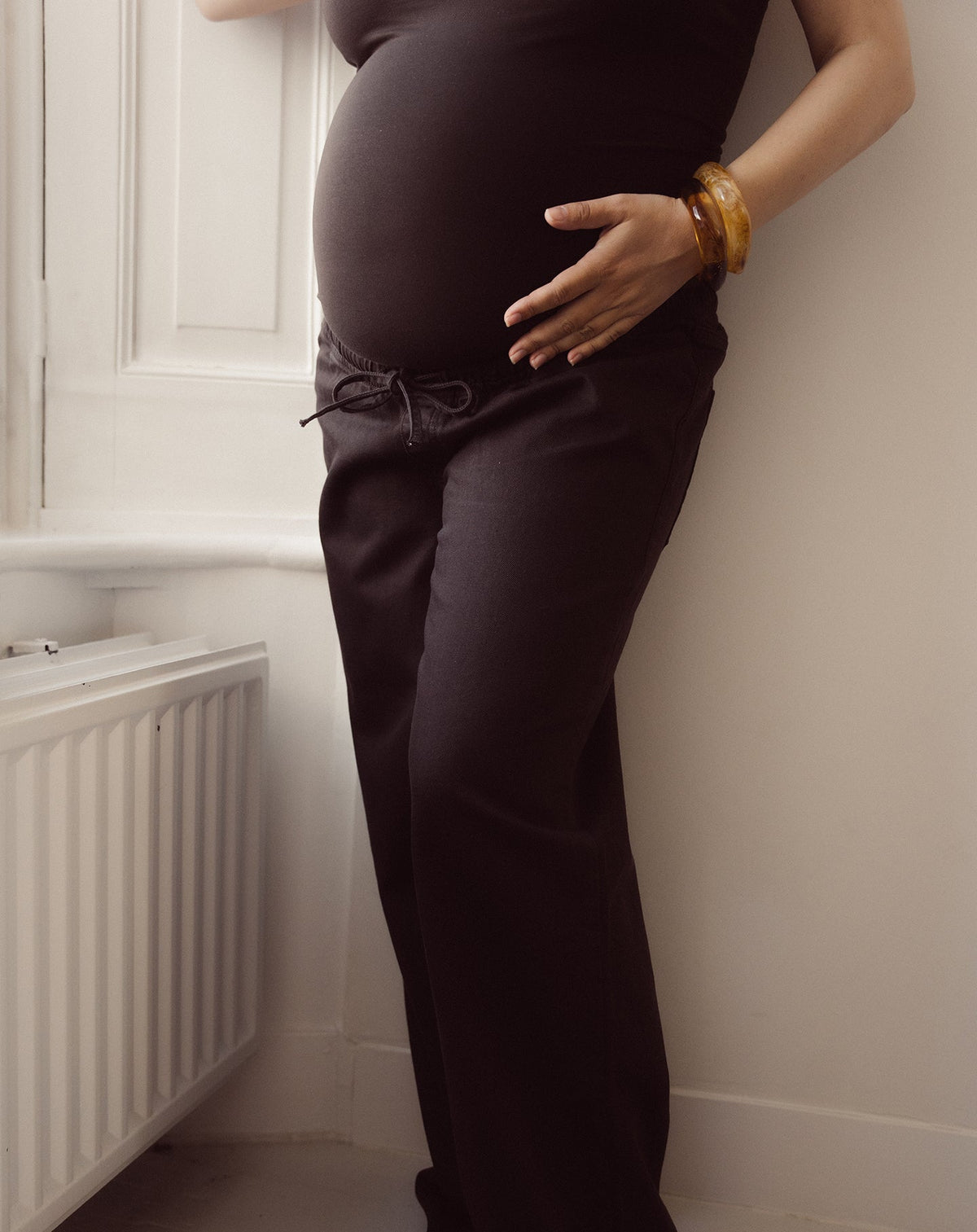 CORD WIDE LEG JEANS MATERNITY BRUIN