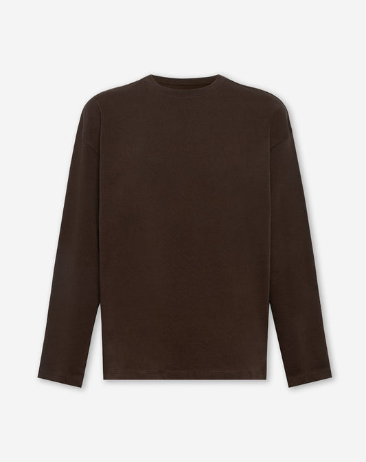 BASIC LONG SLEEVE OVERSIZED TEE DONKERBRUIN