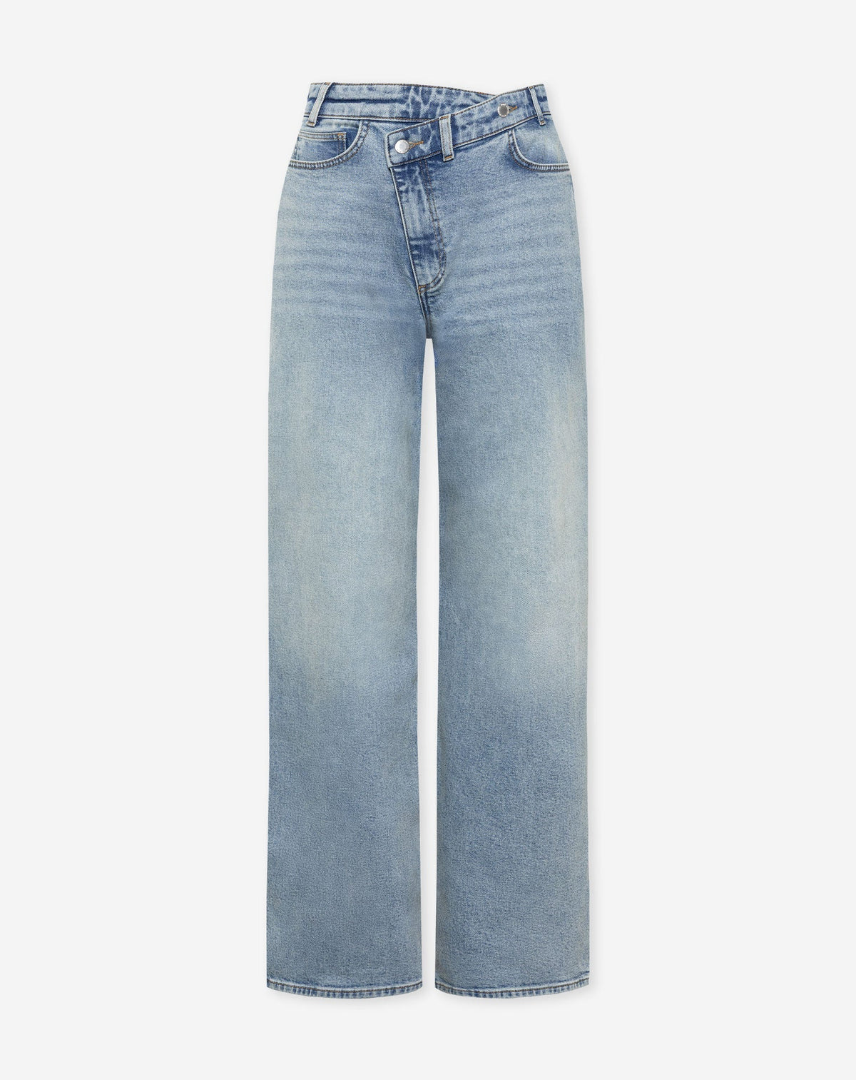 ELVY CROSSOVER WIDE LEG JEANS BLAUW