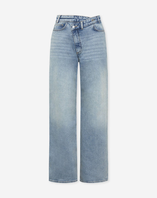 ELVY CROSSOVER WIDE LEG JEANS BLAUW