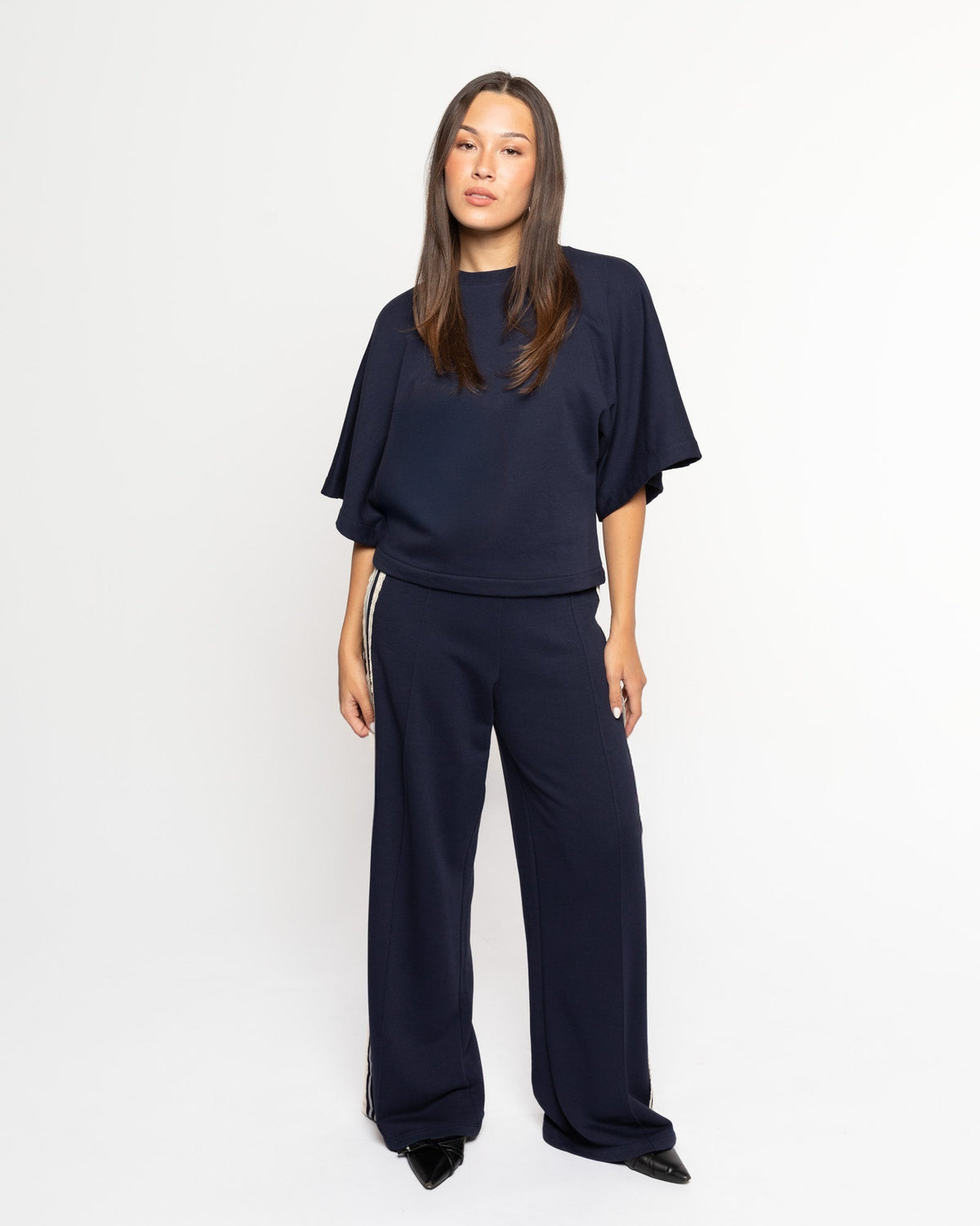 WIDE LEG LACE TAPE SWEAT PANTS TALL MARINEBLAUW