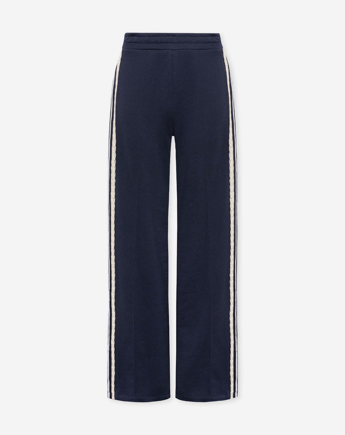 WIDE LEG LACE TAPE SWEAT PANTS MARINEBLAUW
