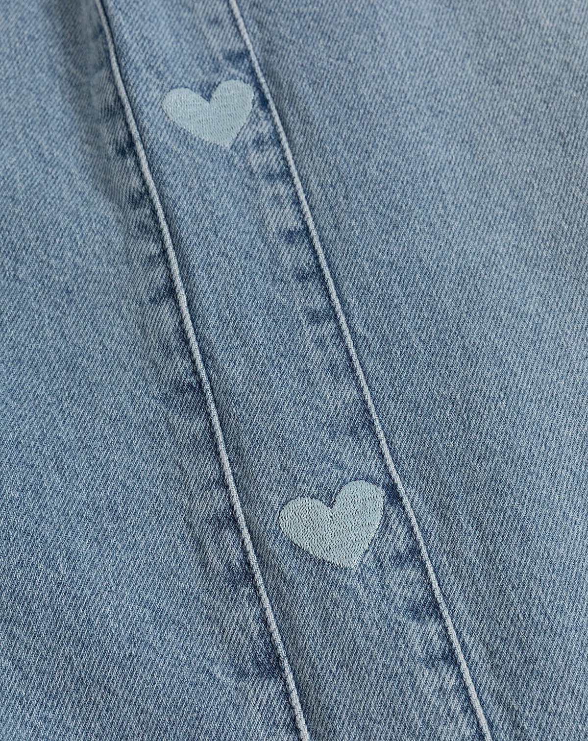 SIDE HEART DENIM MOM SHORT BLAUW