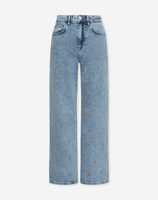 HEART COMFORT WIDE LEG JEANS ORANJE