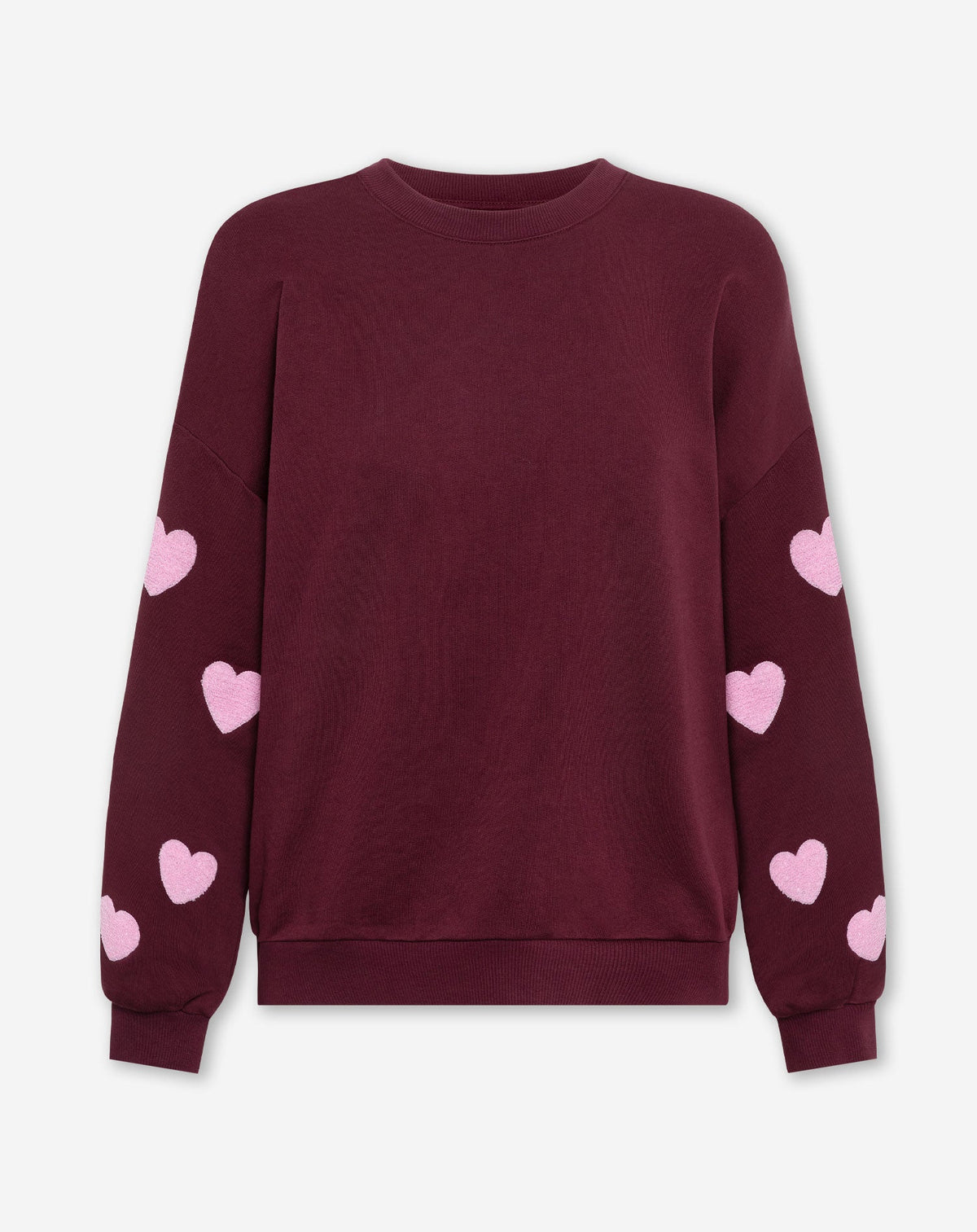 HEART TOWELING SWEATER BURGUNDY