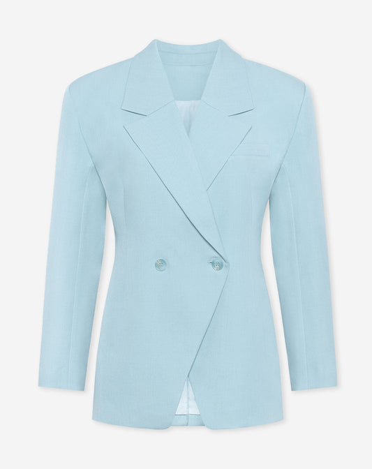 LORNA OVERSIZED CINCHED BLAZER BLAUW