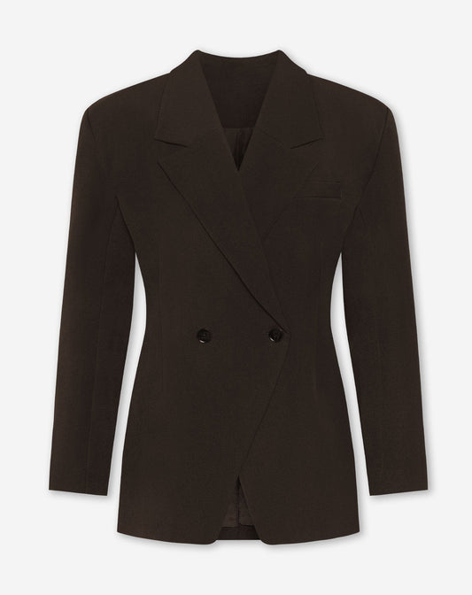 LORNA OVERSIZED CINCHED BLAZER BRUIN