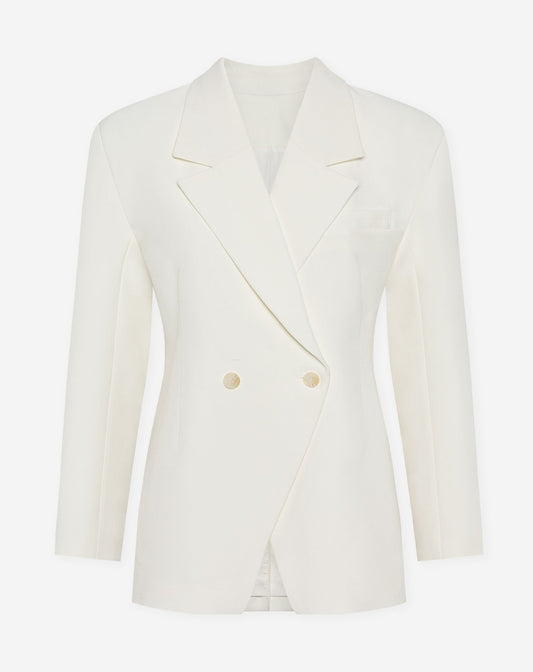 LORNA OVERSIZED CINCHED BLAZER CRÈME