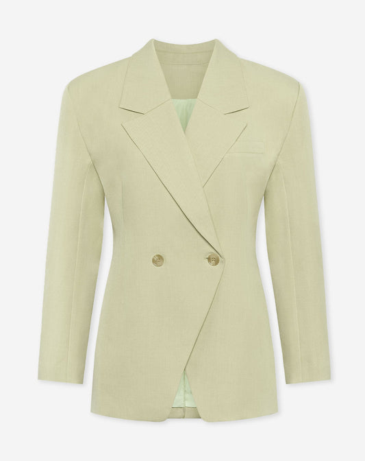 LORNA OVERSIZED CINCHED BLAZER PISTACHE