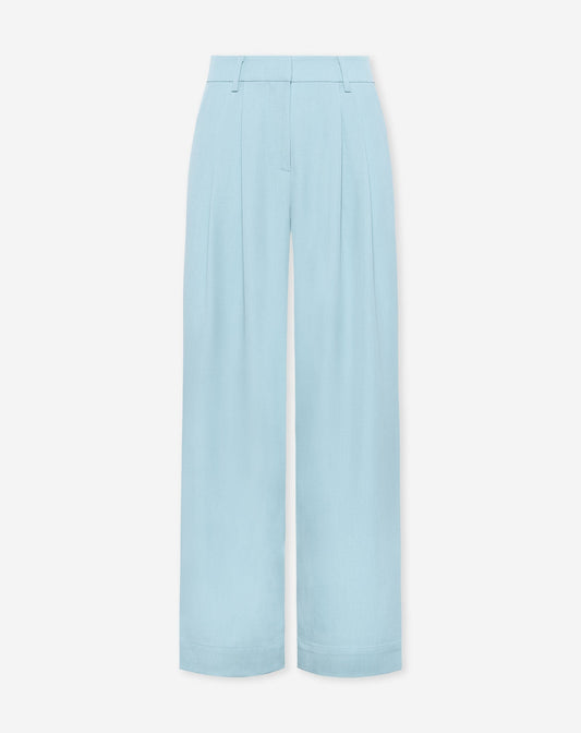 LORNA PLEATED WIDE LEG PANTALON BLAUW