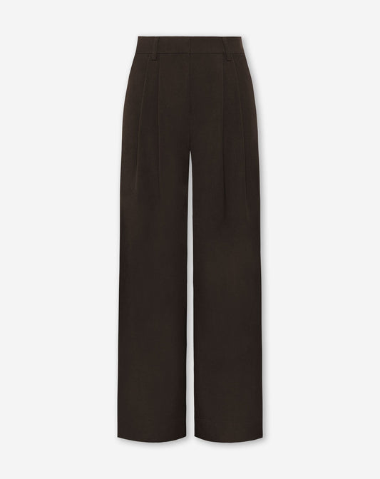 LORNA PLEATED WIDE LEG PANTALON BRUIN