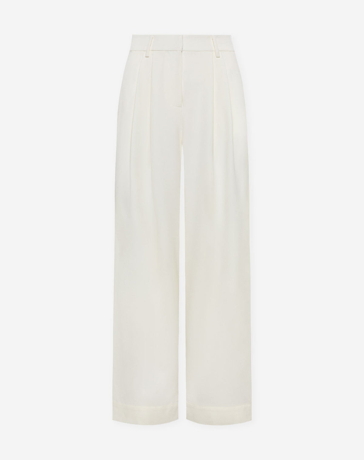 LORNA PLEATED WIDE LEG PANTALON PETITE CRÈME