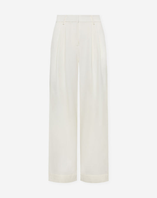 LORNA PLEATED WIDE LEG PANTALON CRÈME
