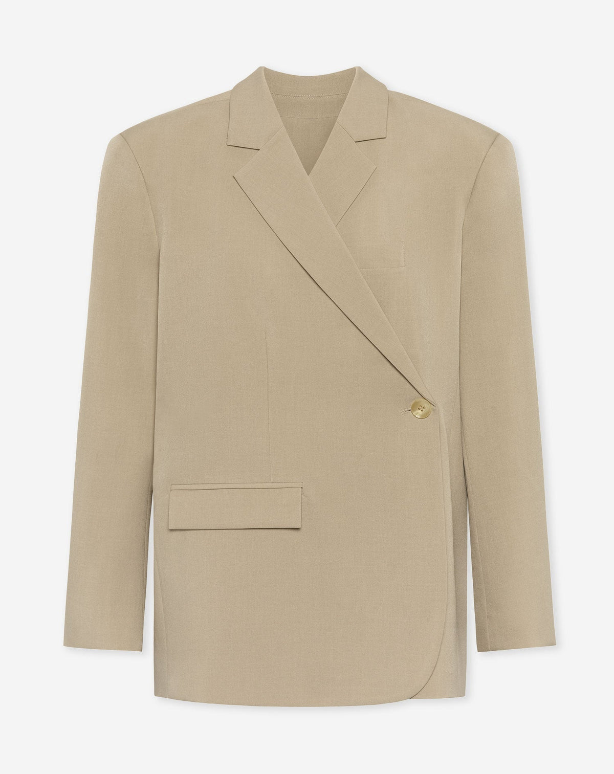 STEVIE OVERSIZED ASYMMETRIC BLAZER BEIGE