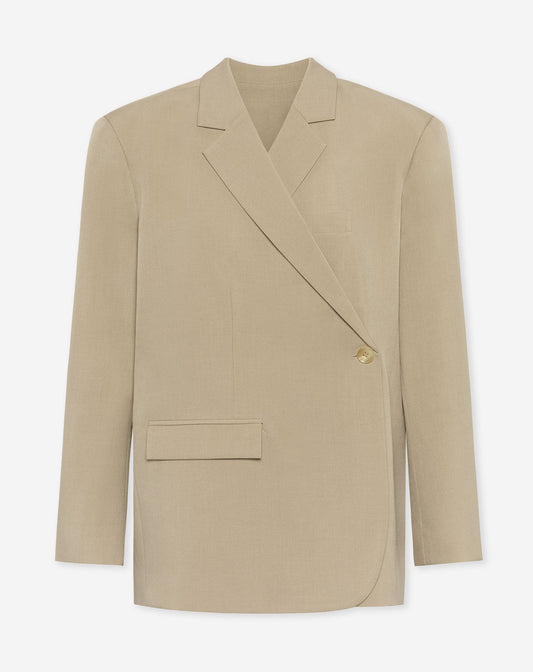 STEVIE OVERSIZED ASYMMETRIC BLAZER BEIGE