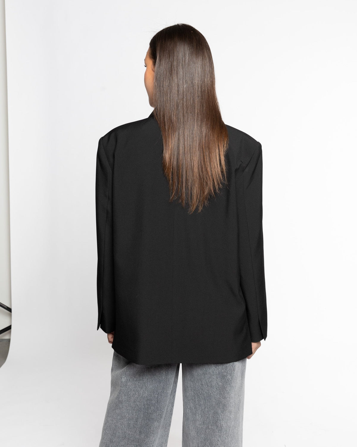 STEVIE OVERSIZED ASYMMETRIC BLAZER ZWART