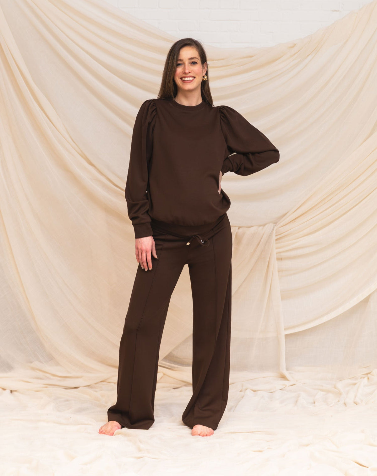 SCUBA PINTUCK PANTS MATERNITY BRUIN