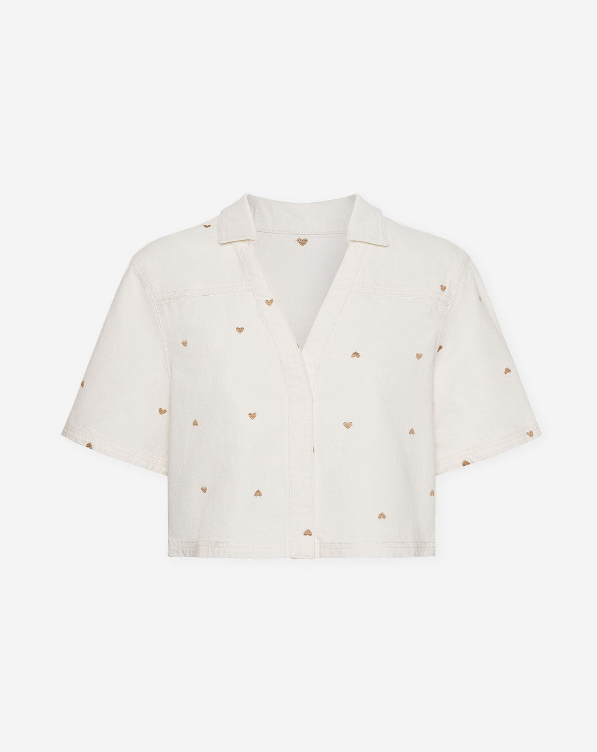 HEART DENIM TOP CRÈME