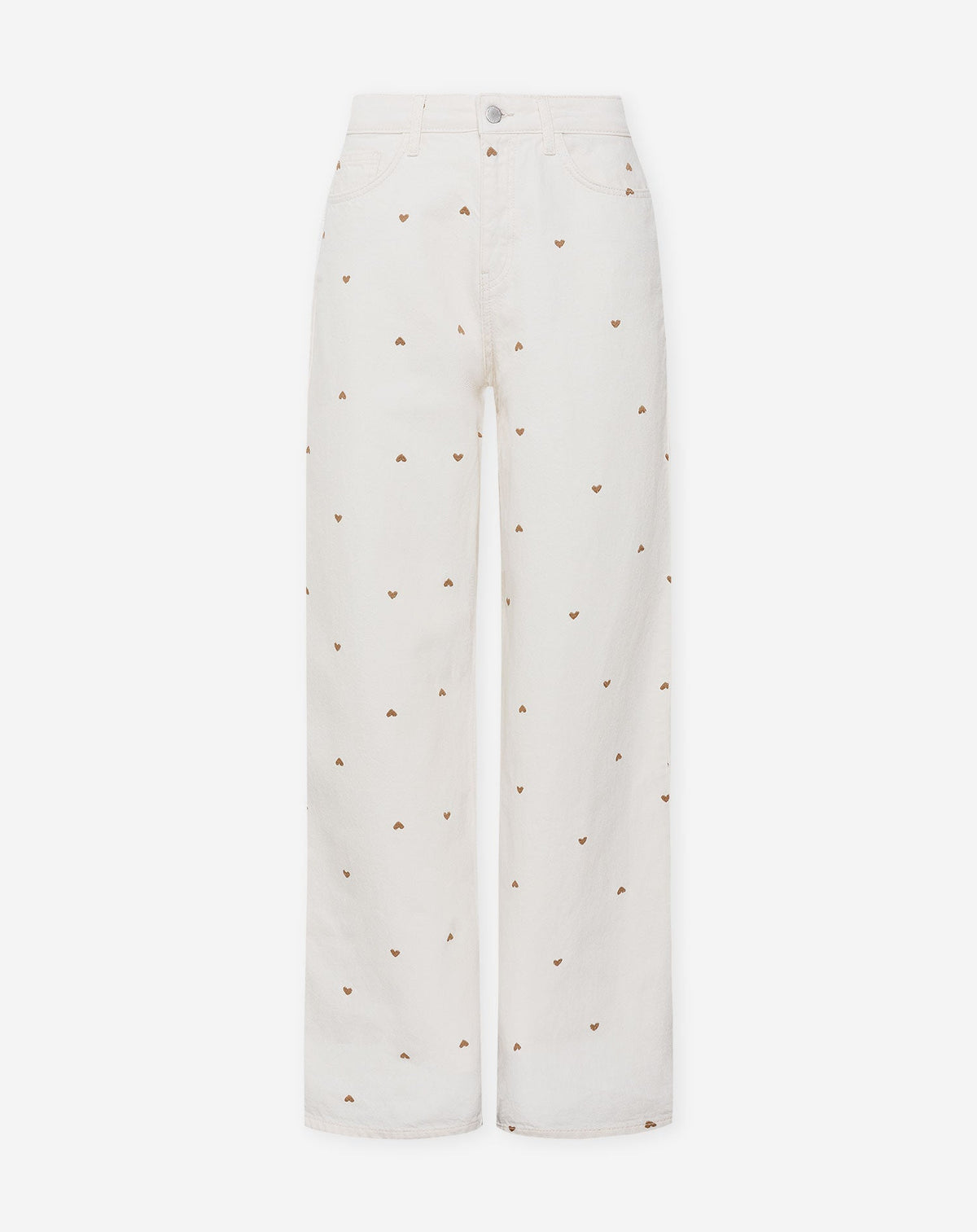 HEART WIDE LEG JEANS CRÈME