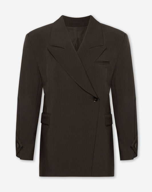 LYA OVERSIZED TWISTED SLEEVE BLAZER BRUIN