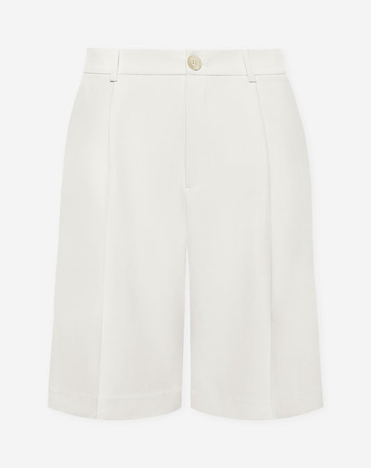 LYA PLEATED LONG BERMUDA CRÈME