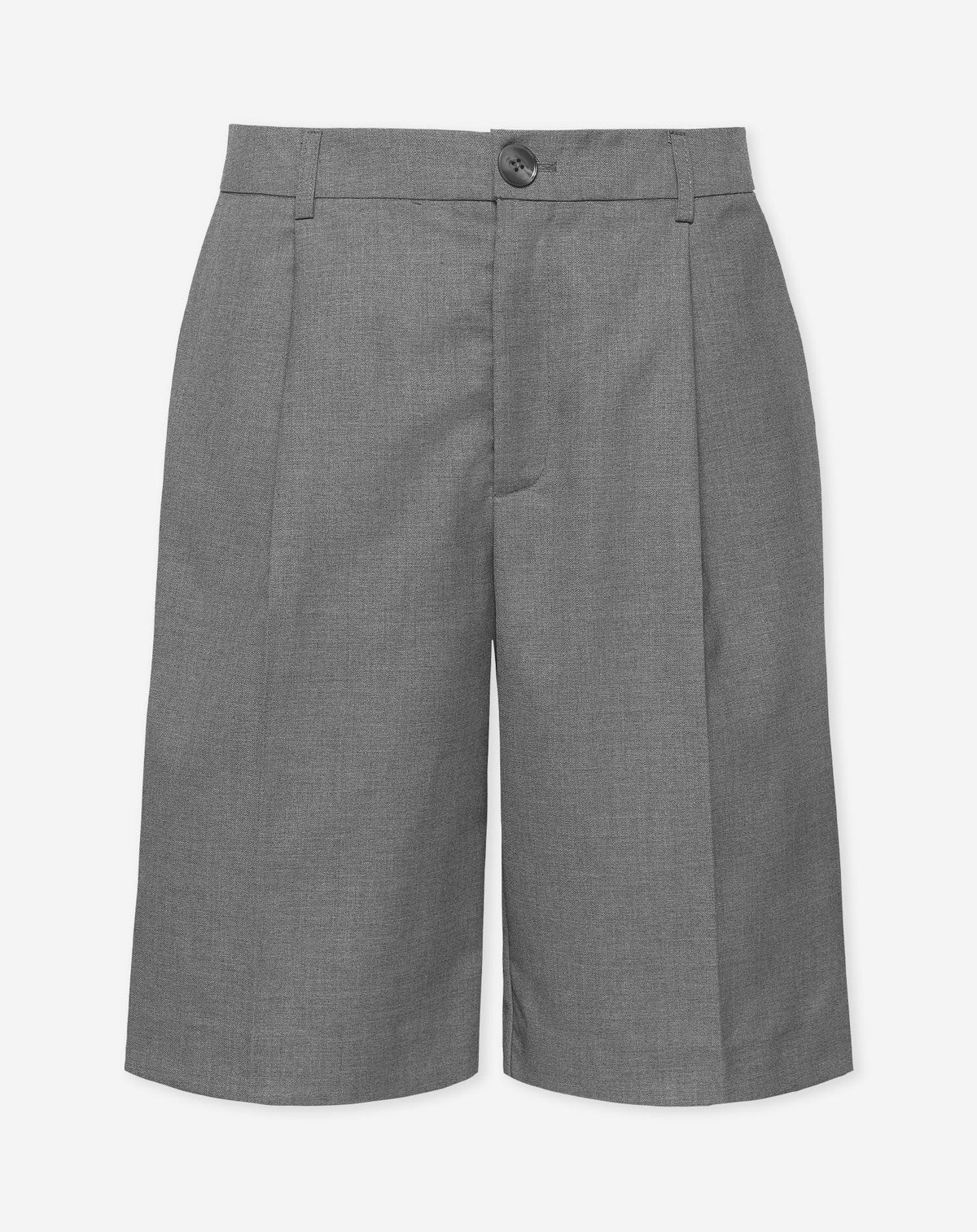 LYA PLEATED LONG BERMUDA GRIJS MELANGE