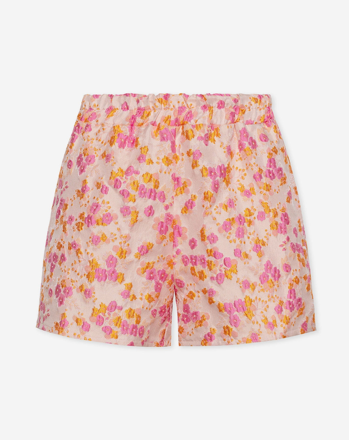 FLOWER JACQUARD SHORTS ORANJE ROZE