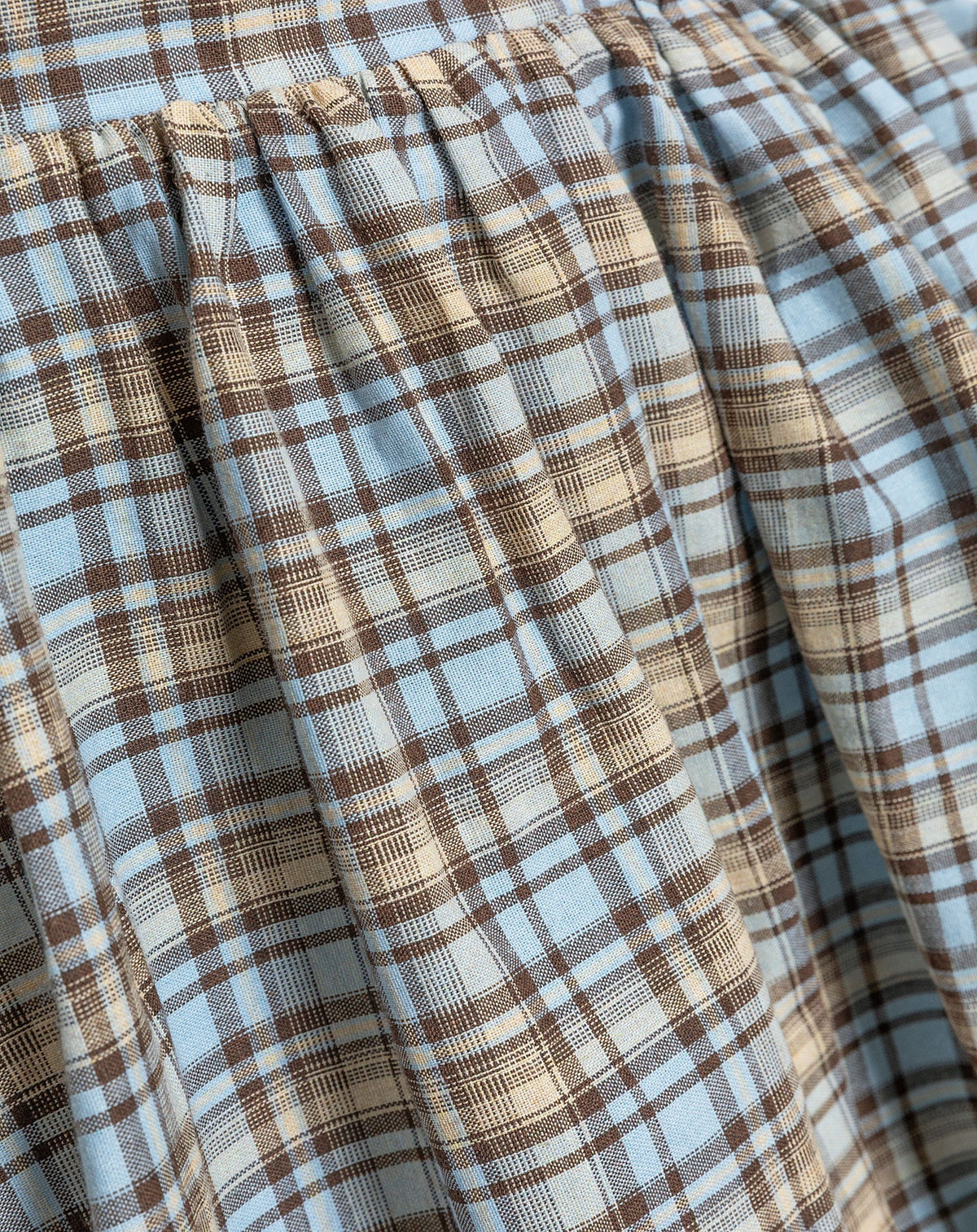 CYRA BALLOON SKIRT BLAUW CHECK