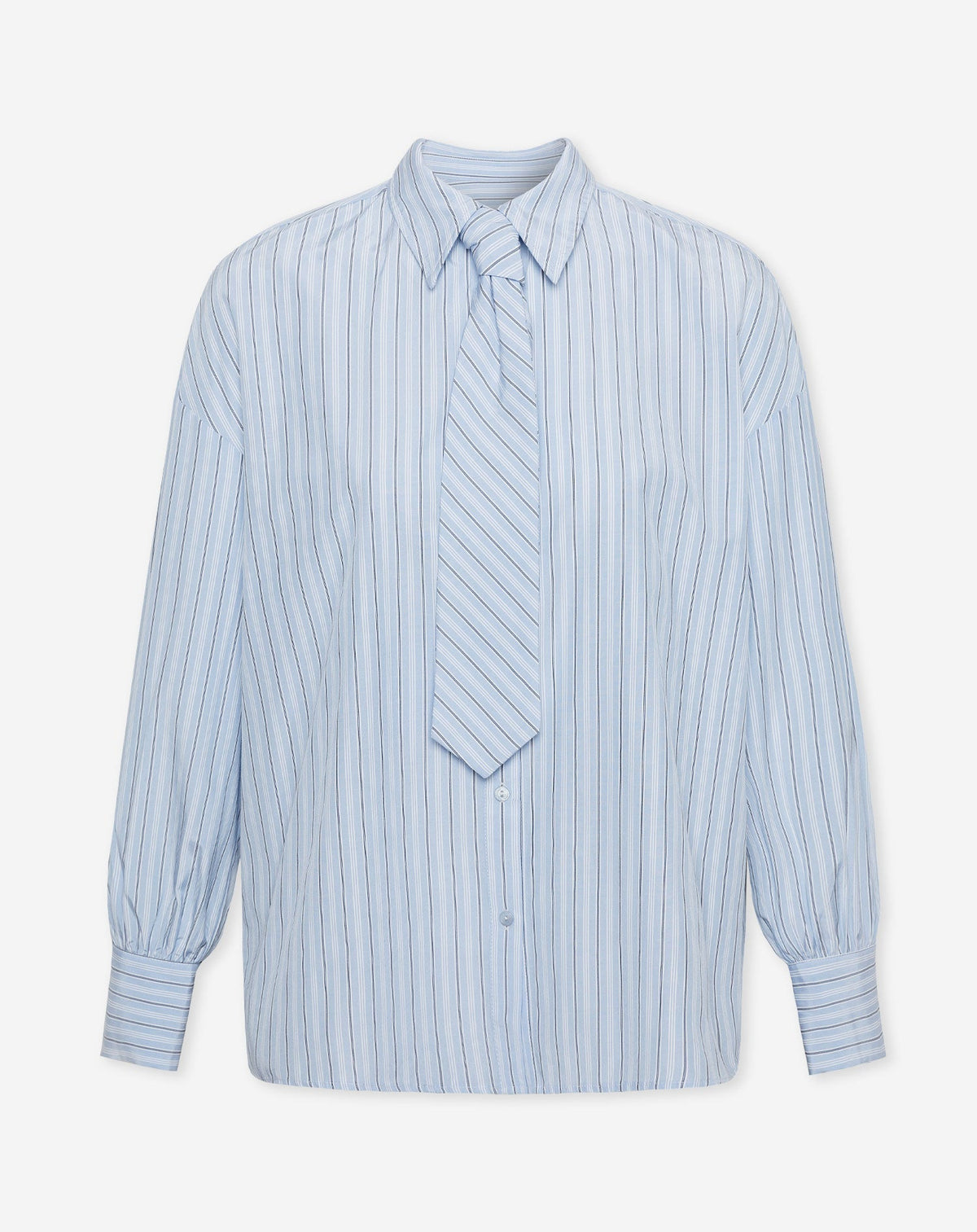 NELA OVERSIZED TIE BLOUSE BLAUW STRIPE