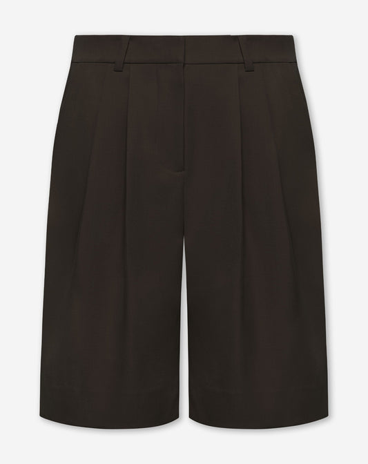 LORNA PLEATED LONG BERMUDA BRUIN