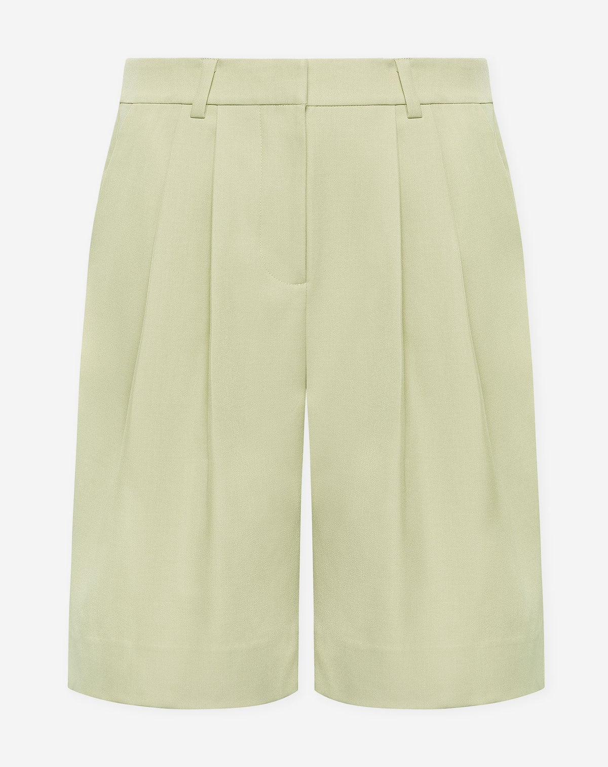 LORNA PLEATED LONG BERMUDA PISTACHE