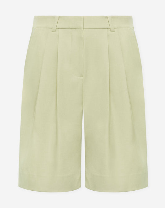 LORNA PLEATED LONG BERMUDA PISTACHE